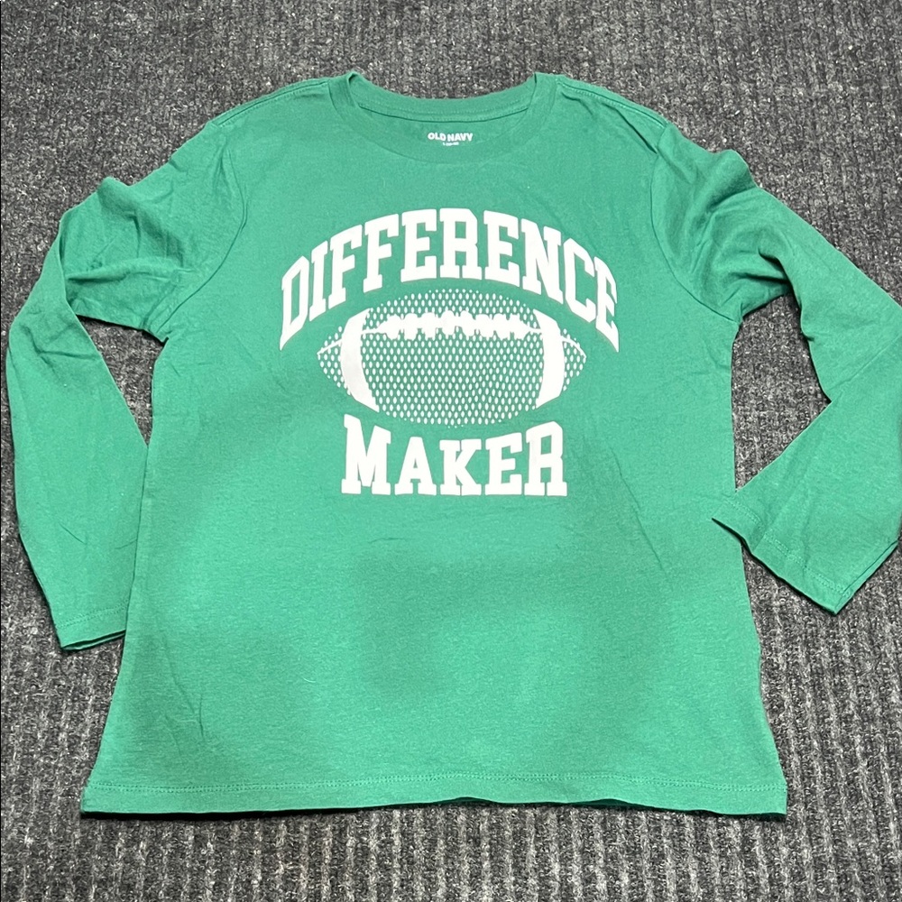 Old Navy Kids ‘Difference Maker” Long Sleeve Tee with football design size L